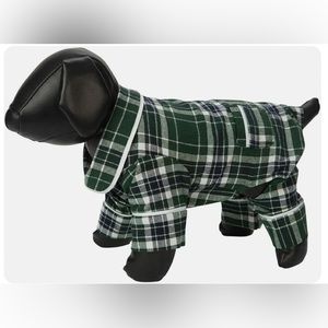 Fab Dog Flannel Dog Pajamas, 20”- Green/Blue